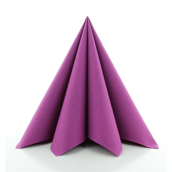 Airlaid stoflignede serviet 40x40 cm. 12 stk Amethyst Aubergine