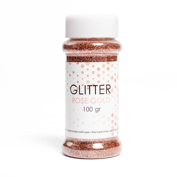 Dekorationsglitter 100 gram Roseguld