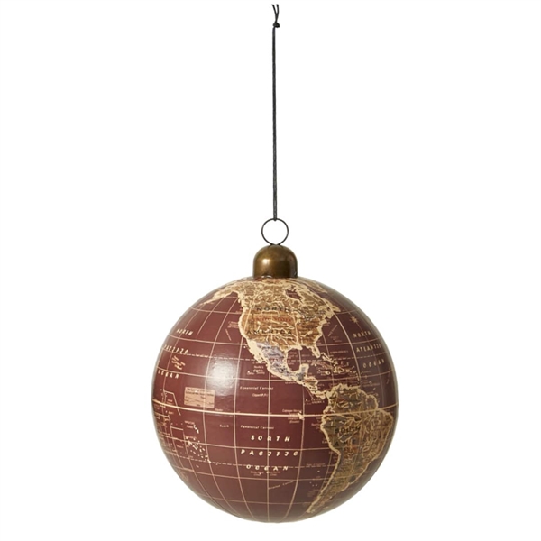 Globus ornament 10 cm. mat bordeaux